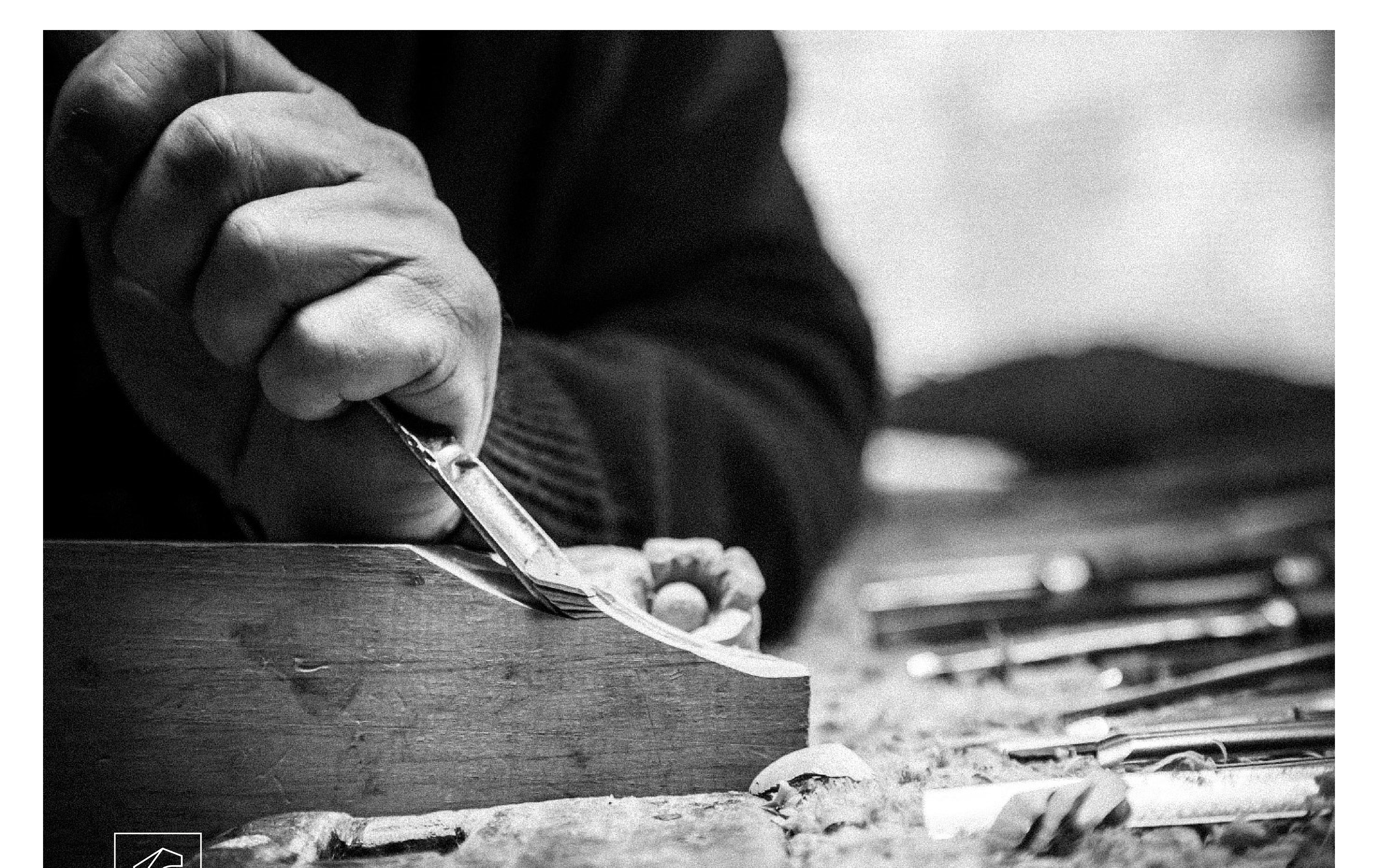 Hands at work in the studio